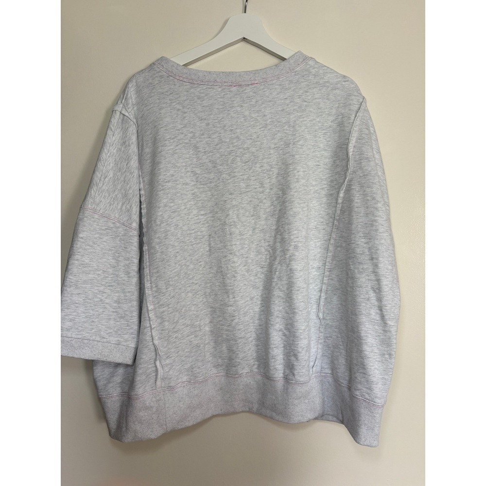 Artistic Works by Lu Short Sleeve Sweatshirt Small Heather Gray Patchwork Love - Picture 9 of 9